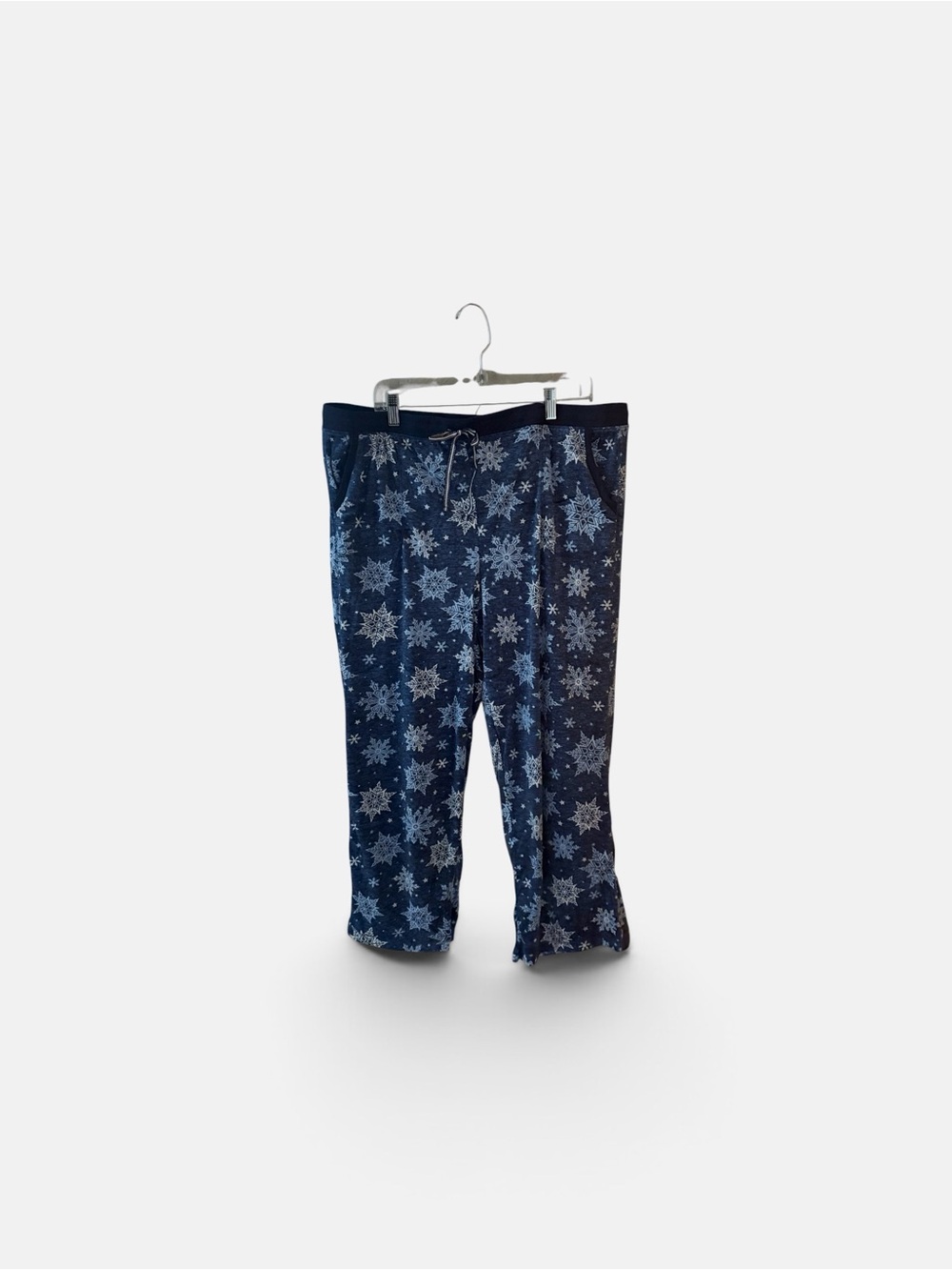 Nautica Women's 2 Piece Fleece Pajama Set, Dark Blue with Snowflakes Xlarge - Picture 4 of 7
